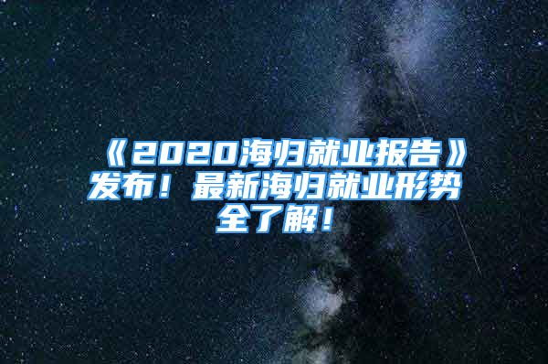 《2020海歸就業(yè)報告》發(fā)布！最新海歸就業(yè)形勢全了解！