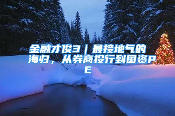 金融才俊3｜最接地氣的海歸，從券商投行到國資PE