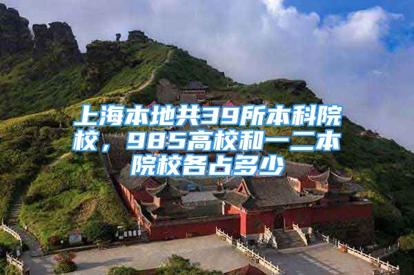 上海本地共39所本科院校，985高校和一二本院校各占多少