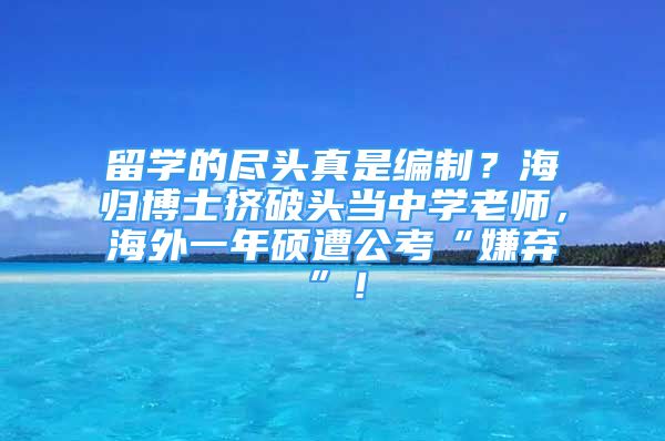 留學(xué)的盡頭真是編制？海歸博士擠破頭當(dāng)中學(xué)老師，海外一年碩遭公考“嫌棄”！