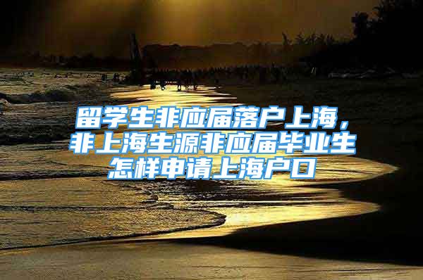 留學生非應屆落戶上海，非上海生源非應屆畢業(yè)生怎樣申請上海戶口