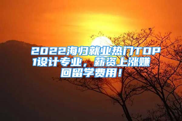 2022海歸就業(yè)熱門TOP1設(shè)計(jì)專業(yè)，薪資上漲賺回留學(xué)費(fèi)用！