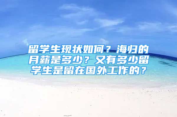 留學生現(xiàn)狀如何？海歸的月薪是多少？又有多少留學生是留在國外工作的？