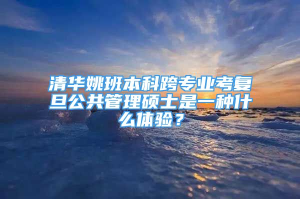 清華姚班本科跨專業(yè)考復(fù)旦公共管理碩士是一種什么體驗(yàn)？