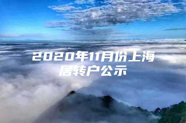 2020年11月份上海居轉(zhuǎn)戶公示