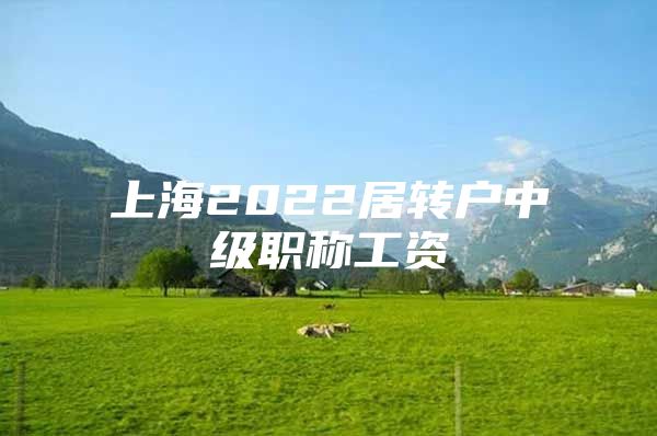 上海2022居轉(zhuǎn)戶中級職稱工資