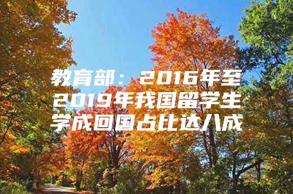 教育部：2016年至2019年我國留學(xué)生學(xué)成回國占比達(dá)八成