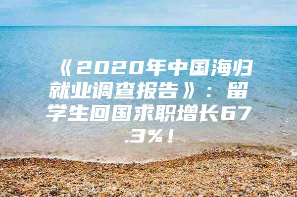 《2020年中國(guó)海歸就業(yè)調(diào)查報(bào)告》：留學(xué)生回國(guó)求職增長(zhǎng)67.3%！