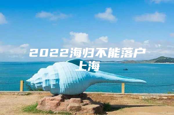 2022海歸不能落戶上海