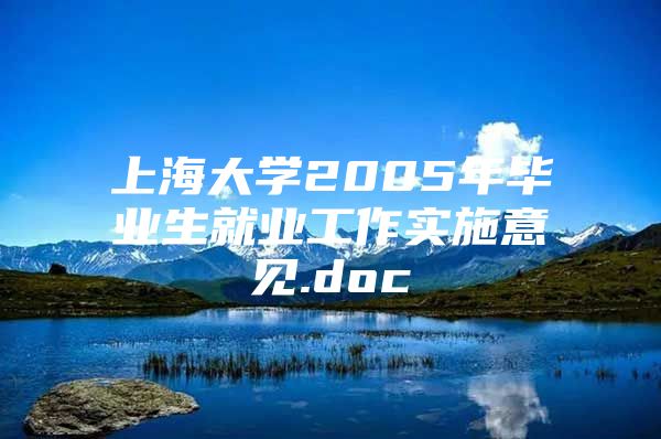 上海大學(xué)2005年畢業(yè)生就業(yè)工作實(shí)施意見(jiàn).doc