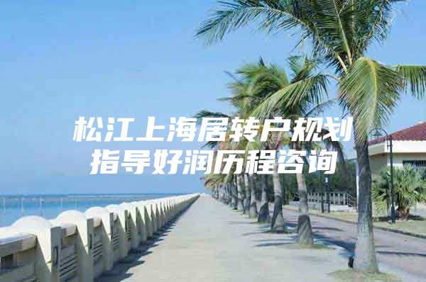 松江上海居轉(zhuǎn)戶規(guī)劃指導(dǎo)好潤歷程咨詢