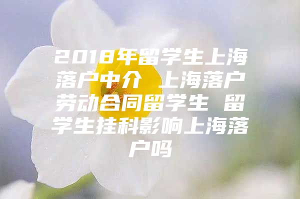 2018年留學(xué)生上海落戶中介 上海落戶勞動(dòng)合同留學(xué)生 留學(xué)生掛科影響上海落戶嗎