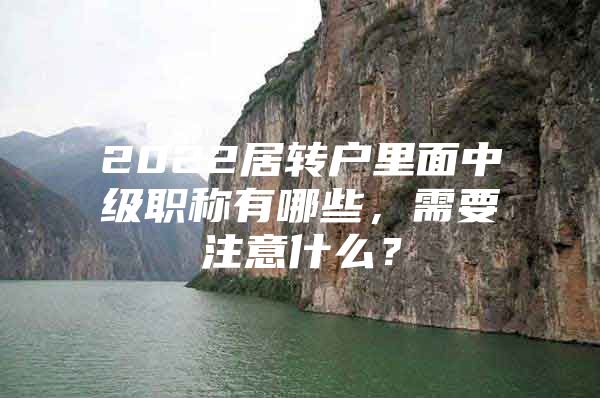 2022居轉戶里面中級職稱有哪些，需要注意什么？