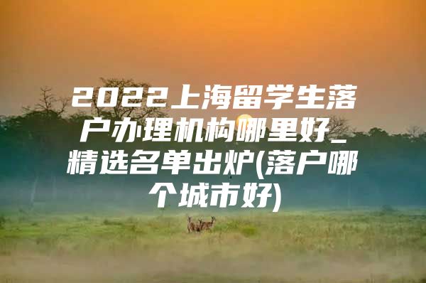 2022上海留學生落戶辦理機構哪里好_精選名單出爐(落戶哪個城市好)