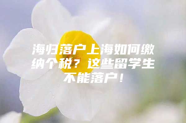 海歸落戶上海如何繳納個稅？這些留學生不能落戶！