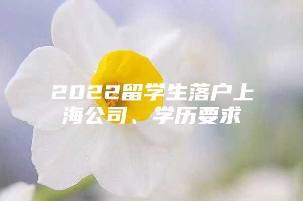 2022留學(xué)生落戶上海公司、學(xué)歷要求