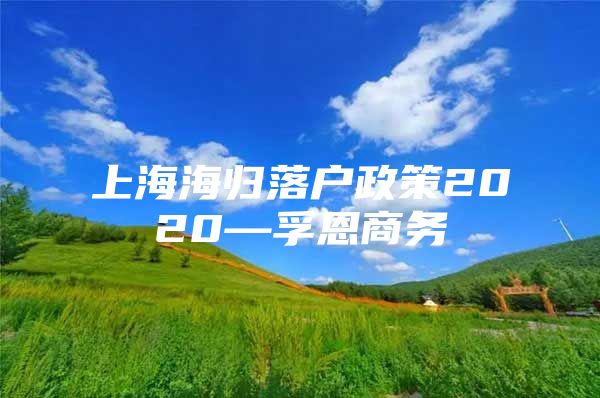 上海海歸落戶政策2020—孚恩商務