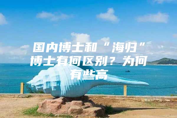 國內(nèi)博士和“海歸”博士有何區(qū)別？為何有些高