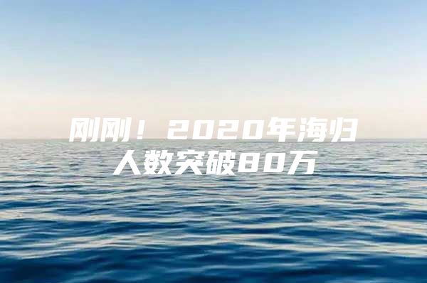 剛剛！2020年海歸人數(shù)突破80萬