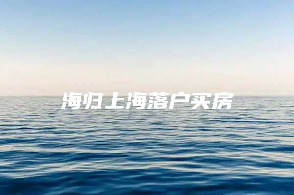 海歸上海落戶(hù)買(mǎi)房