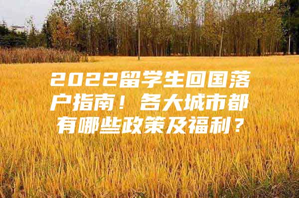 2022留學生回國落戶指南！各大城市都有哪些政策及福利？