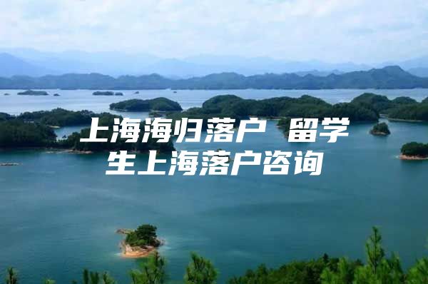 上海海歸落戶 留學(xué)生上海落戶咨詢