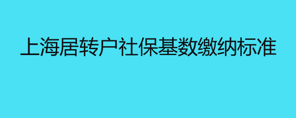 上海居轉(zhuǎn)戶社?；鶖?shù)繳納標準