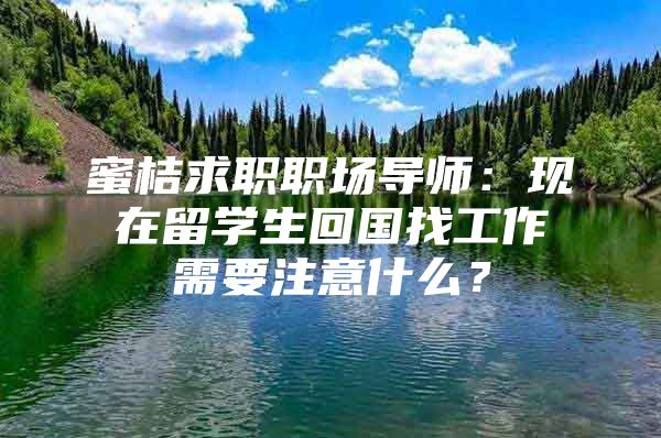 蜜桔求職職場導(dǎo)師：現(xiàn)在留學(xué)生回國找工作需要注意什么？