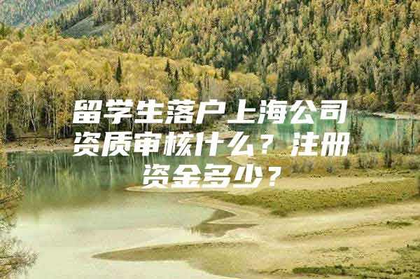 留學生落戶上海公司資質(zhì)審核什么？注冊資金多少？