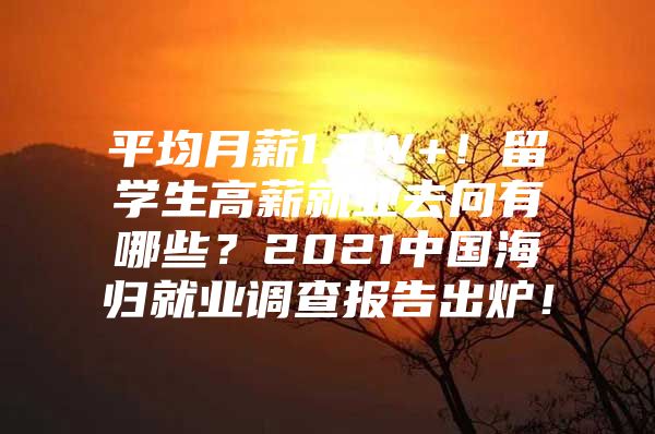 平均月薪1.3W+！留學(xué)生高薪就業(yè)去向有哪些？2021中國(guó)海歸就業(yè)調(diào)查報(bào)告出爐！