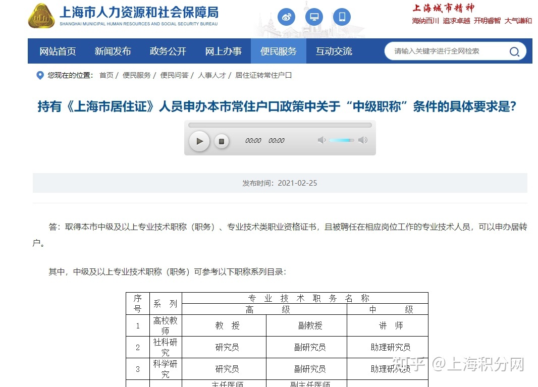2021年上海居轉(zhuǎn)戶中級(jí)職稱社保要求，人才中心給出明確回復(fù)！