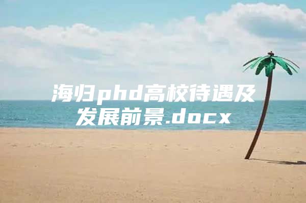 海歸phd高校待遇及發(fā)展前景.docx