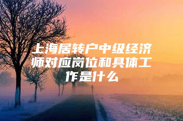 上海居轉(zhuǎn)戶中級經(jīng)濟師對應(yīng)崗位和具體工作是什么