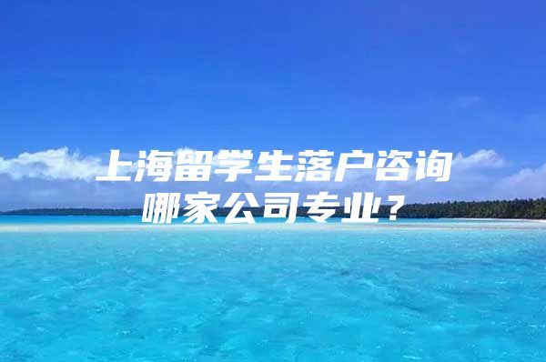 上海留學(xué)生落戶咨詢哪家公司專業(yè)？