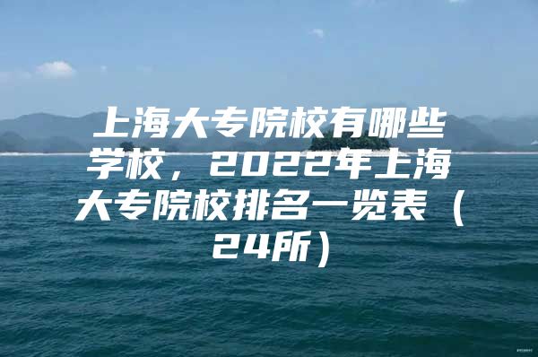 上海大專院校有哪些學(xué)校，2022年上海大專院校排名一覽表（24所）