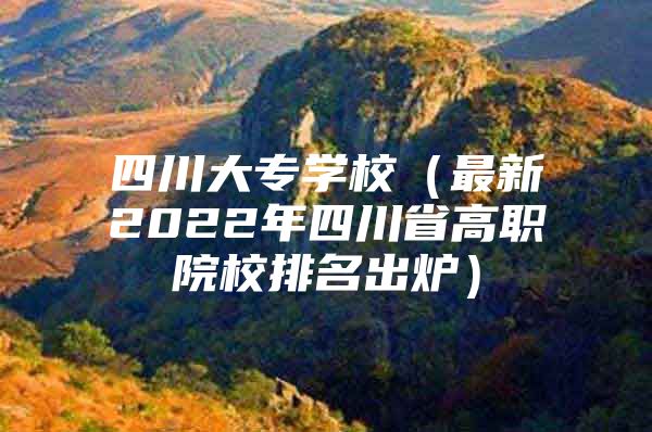 四川大專(zhuān)學(xué)校（最新2022年四川省高職院校排名出爐）