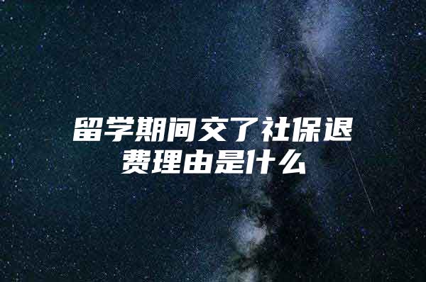 留學期間交了社保退費理由是什么