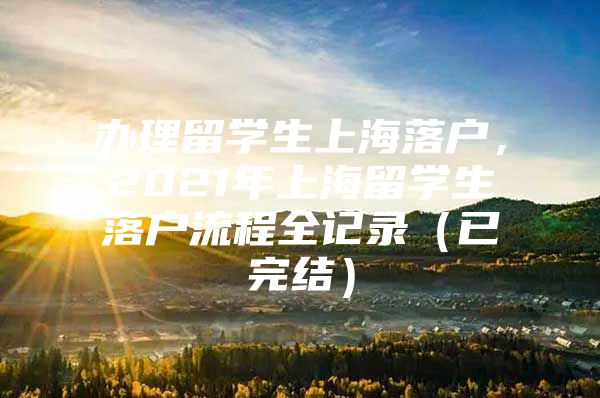 辦理留學(xué)生上海落戶，2021年上海留學(xué)生落戶流程全記錄（已完結(jié)）