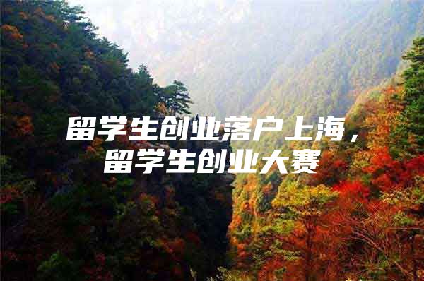 留學(xué)生創(chuàng)業(yè)落戶上海，留學(xué)生創(chuàng)業(yè)大賽