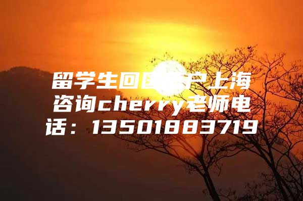 留學(xué)生回國落戶上海咨詢cherry老師電話：13501883719