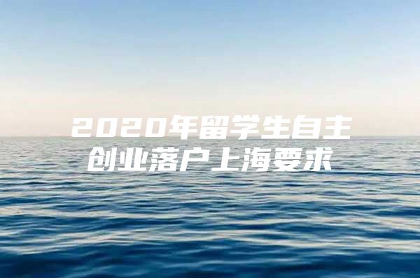 2020年留學生自主創(chuàng)業(yè)落戶上海要求