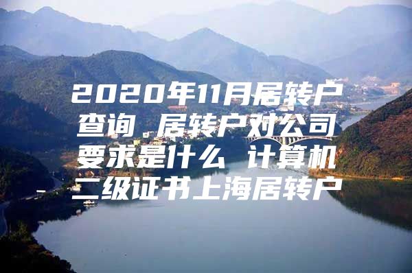 2020年11月居轉(zhuǎn)戶(hù)查詢(xún) 居轉(zhuǎn)戶(hù)對(duì)公司要求是什么 計(jì)算機(jī)二級(jí)證書(shū)上海居轉(zhuǎn)戶(hù)