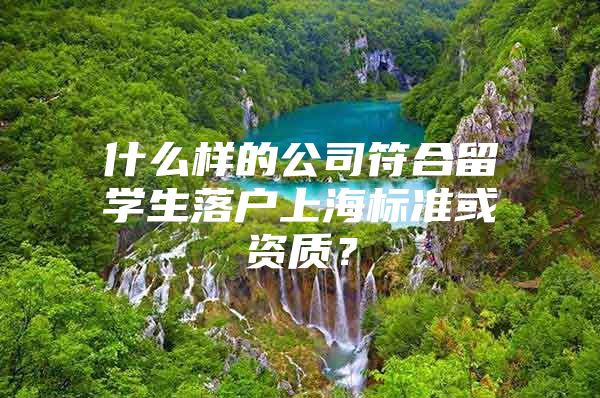 什么樣的公司符合留學(xué)生落戶上海標(biāo)準(zhǔn)或資質(zhì)？