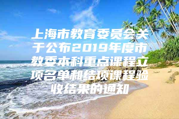 上海市教育委員會(huì)關(guān)于公布2019年度市教委本科重點(diǎn)課程立項(xiàng)名單和結(jié)項(xiàng)課程驗(yàn)收結(jié)果的通知