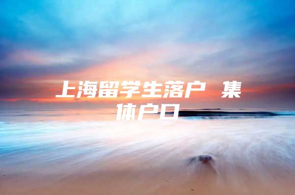 上海留學(xué)生落戶 集體戶口