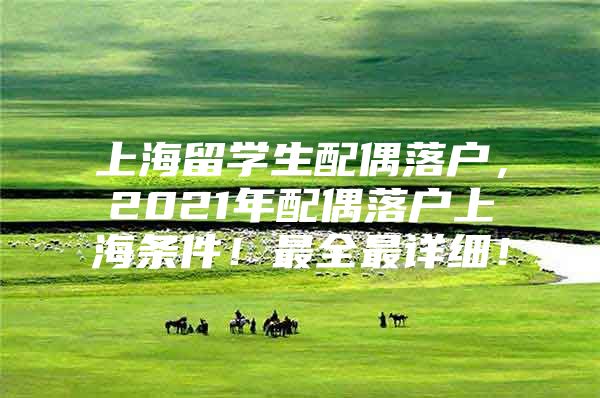 上海留學(xué)生配偶落戶，2021年配偶落戶上海條件！最全最詳細(xì)！