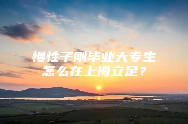 慢性子剛畢業(yè)大專生怎么在上海立足？