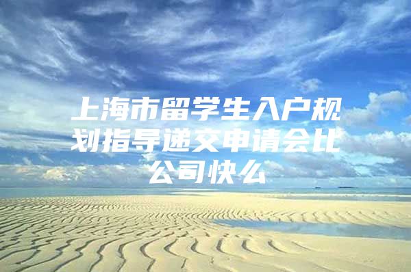 上海市留學(xué)生入戶規(guī)劃指導(dǎo)遞交申請會(huì)比公司快么