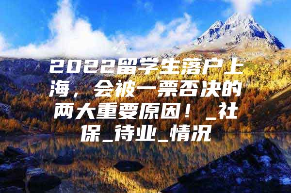 2022留學生落戶上海，會被一票否決的兩大重要原因！_社保_待業(yè)_情況