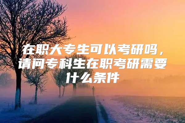 在職大專生可以考研嗎，請問?？粕诼毧佳行枰裁礂l件